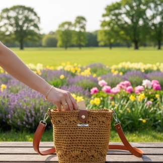 The Sienna Bucket Bag โ Handcrafted Crochet Crossbody